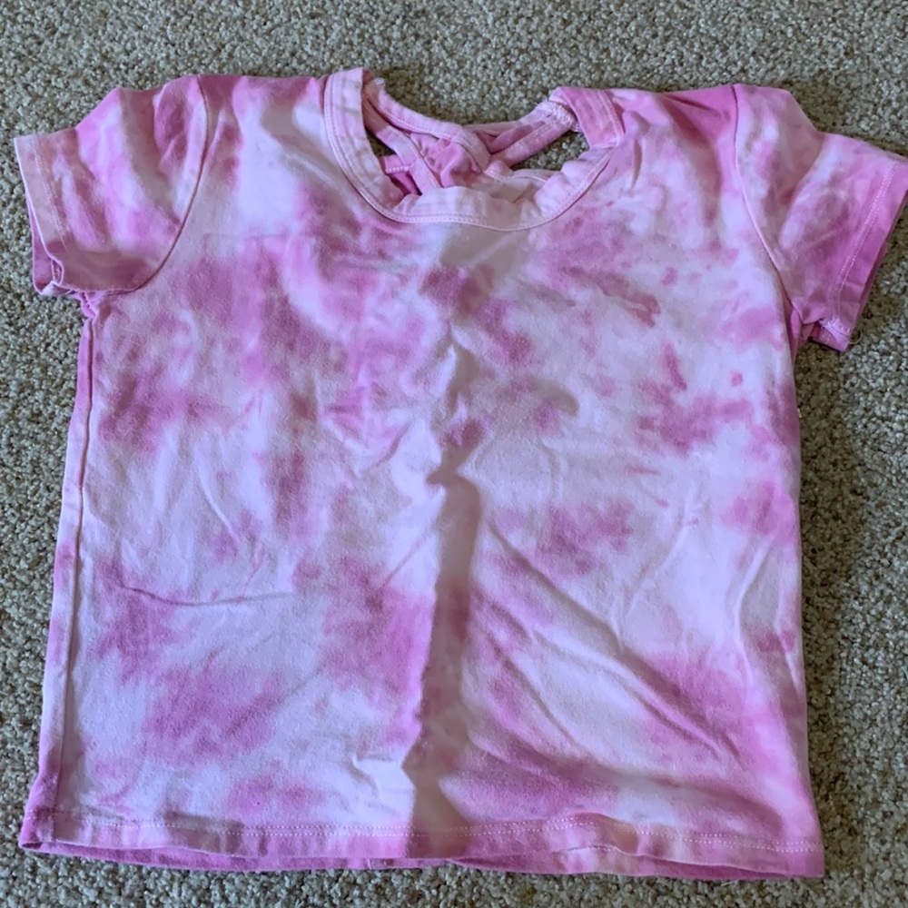 Pink tie dye top with cutout back